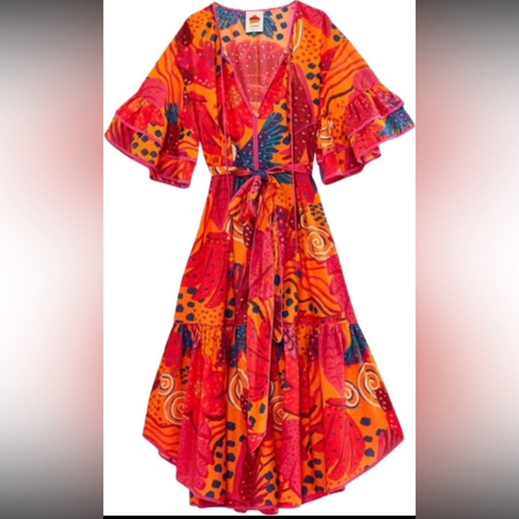 Farm Rio Leopard And Tucan Tree Print Maxi Dress